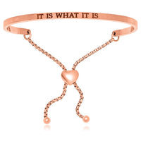 Thumbnail for Pink Stainless Steel It Is What It Is Adjustable Bracelet Bangles Angelucci Jewelry   