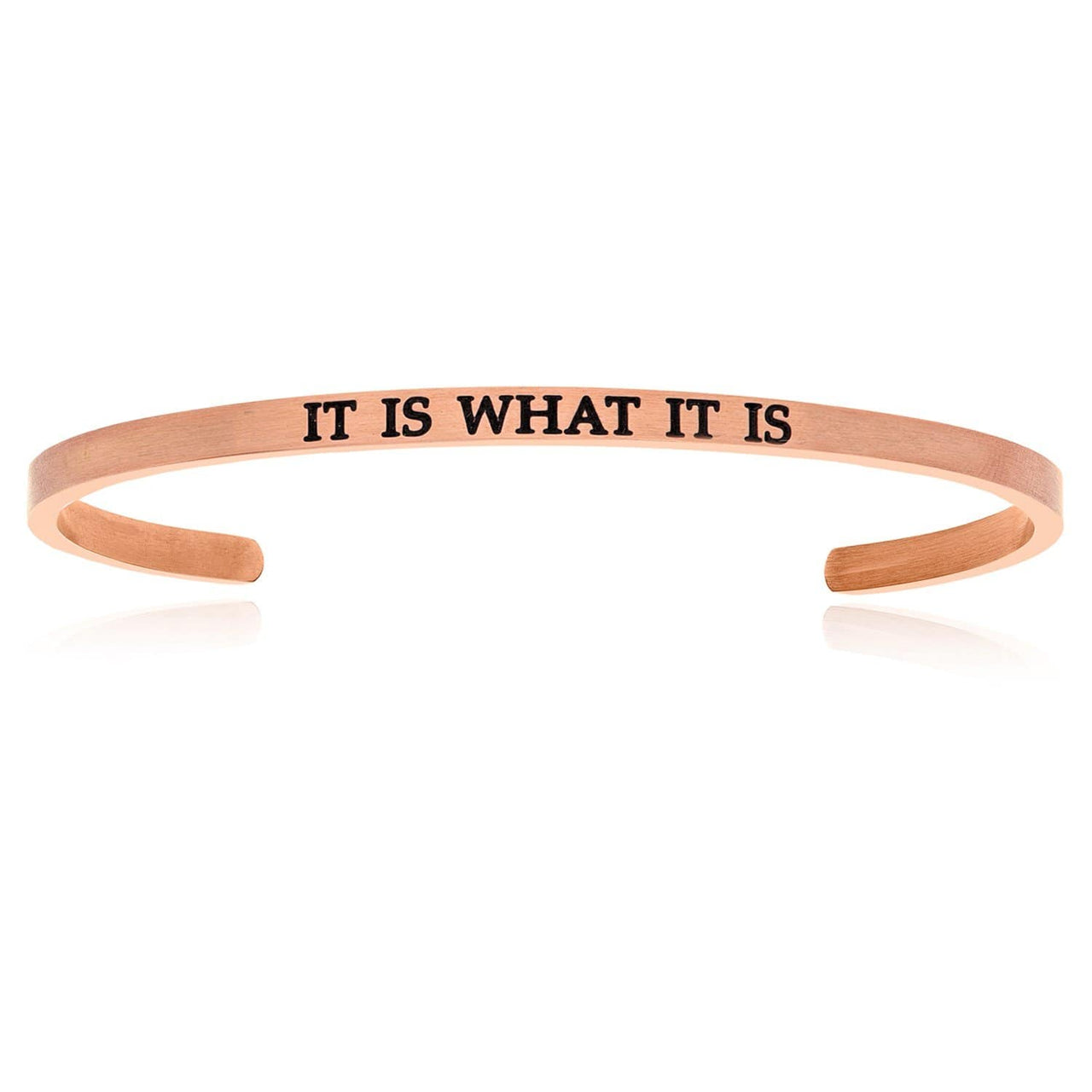 Pink Stainless Steel It Is What It Is Cuff Bracelet Bangles Angelucci Jewelry   