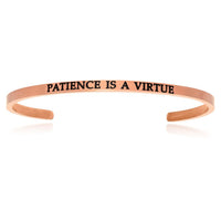 Thumbnail for Pink Stainless Steel Patience Is A Virtue Cuff Bracelet Bangles Angelucci Jewelry   