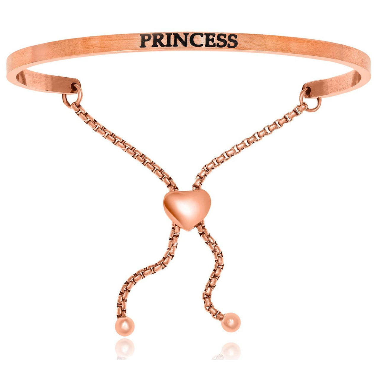 Pink Stainless Steel Princess Adjustable Bracelet Bangles Angelucci Jewelry   