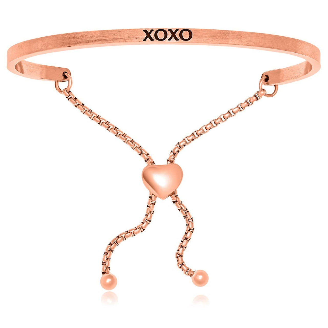 Pink Stainless Steel XOXO Adjustable Bracelet Bangles Angelucci Jewelry   