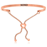 Thumbnail for Pink Stainless Steel XOXO Adjustable Bracelet Bangles Angelucci Jewelry   