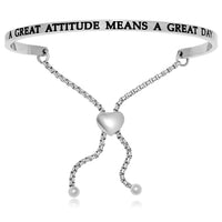 Thumbnail for Stainless Steel A Great Attitude Means A Great Day Adjustable Bracelet Bangles Angelucci Jewelry   