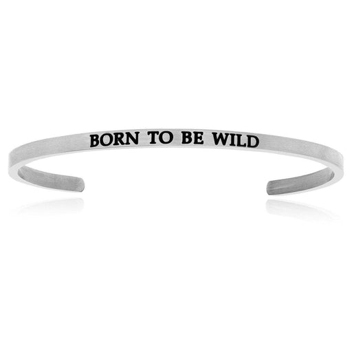 Stainless Steel Born To Be Wild Cuff Bracelet Bangles Angelucci Jewelry   