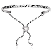Thumbnail for Stainless Steel Every Ending Is A New Beginning Adjustable Bracelet Bangles Angelucci Jewelry   