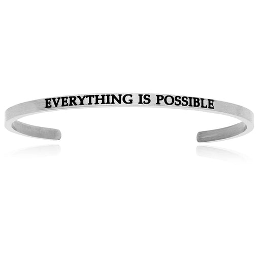 Stainless Steel Everything Is Possible Cuff Bracelet Bangles Angelucci Jewelry   