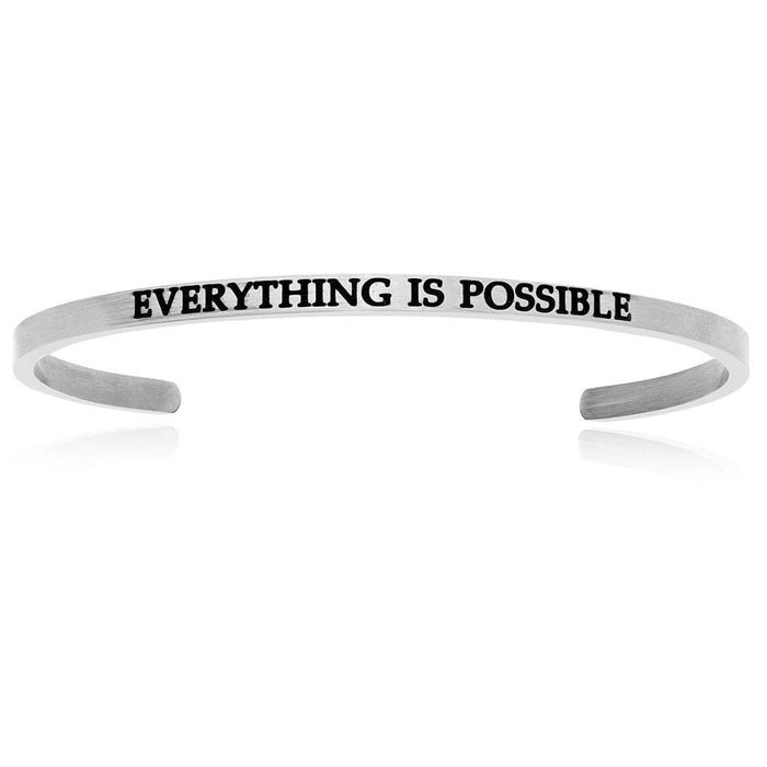 Stainless Steel Everything Is Possible Cuff Bracelet Bangles Angelucci Jewelry   