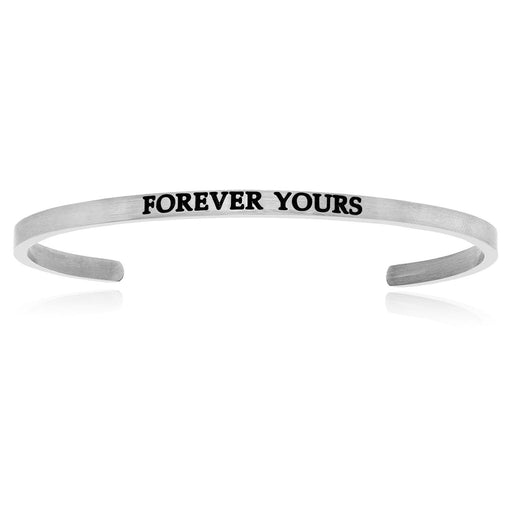 Stainless Steel Forever Yours Cuff Bracelet Bangles Angelucci Jewelry   