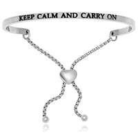 Thumbnail for Stainless Steel Keep Calm And Carry On Adjustable Bracelet Bangles Angelucci Jewelry   
