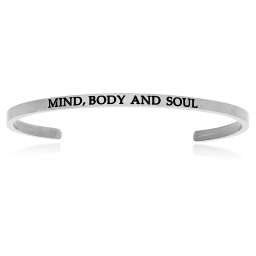 Stainless Steel Mind,  Body And Soul Cuff Bracelet Bangles Angelucci Jewelry   