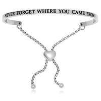 Thumbnail for Stainless Steel Never Forget Where You Came From Adjustable Bracelet Bangles Angelucci Jewelry   