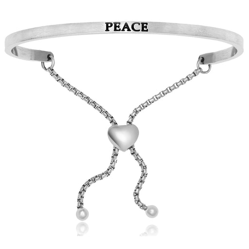 Stainless Steel Peace Adjustable Bracelet Bangles Angelucci Jewelry   