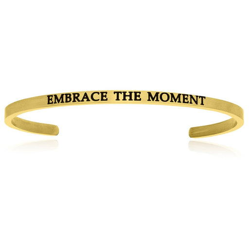 Yellow Stainless Steel Embrace The Moment Cuff Bracelet Bangles Angelucci Jewelry   