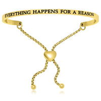 Thumbnail for Yellow Stainless Steel Everything Happens For A Reason Adjustable Bracelet Bangles Angelucci Jewelry   