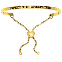 Thumbnail for Yellow Stainless Steel Expect The Unexpected Adjustable Bracelet Bangles Angelucci Jewelry   