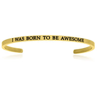Thumbnail for Yellow Stainless Steel I Was Born To Be Awesome Cuff Bracelet Bangles Angelucci Jewelry   