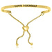 Yellow Stainless Steel Love Yourself Adjustable Bracelet Bangles Angelucci Jewelry   