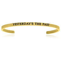 Thumbnail for Yellow Stainless Steel Yesterday's The Past Cuff Bracelet Bangles Angelucci Jewelry   