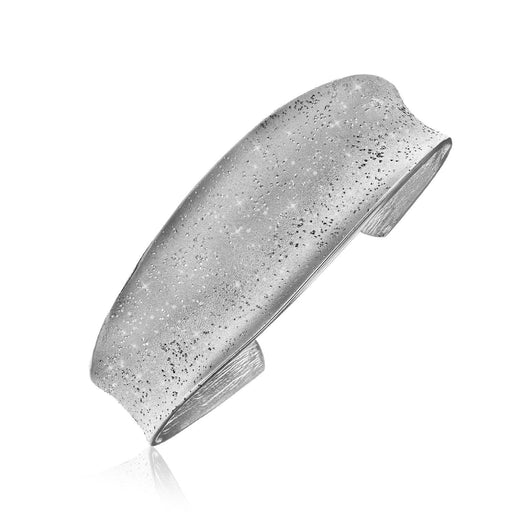 Sterling Silver Stardust Cuff with a Graduated Open Style Bangles Angelucci Jewelry   