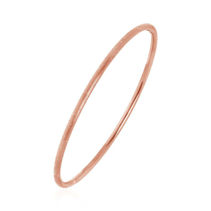 Textured Bangle with Rose Finish in Sterling Silver Bangles Angelucci Jewelry   