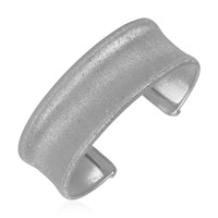 Thumbnail for Textured Concave Cuff Bangle with White Finish in Sterling Silver Bangles Angelucci Jewelry   