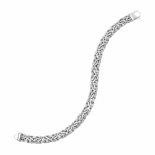 14k White Gold Byzantine Style Chain Bracelet Bracelets Angelucci Jewelry   