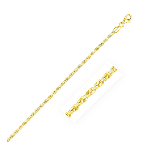 2.5mm 10k Yellow Gold Solid Diamond Cut Rope Bracelet Bracelets Angelucci Jewelry   