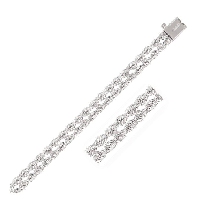 5.0 mm 14k White Gold Dual Row Rope Bracelet Bracelets Angelucci Jewelry   