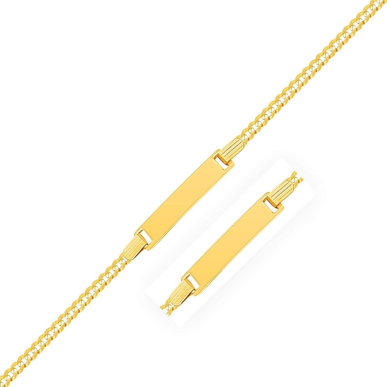 14k Yellow Gold Curb Link Style Children's ID Bracelet Bracelets Angelucci Jewelry   