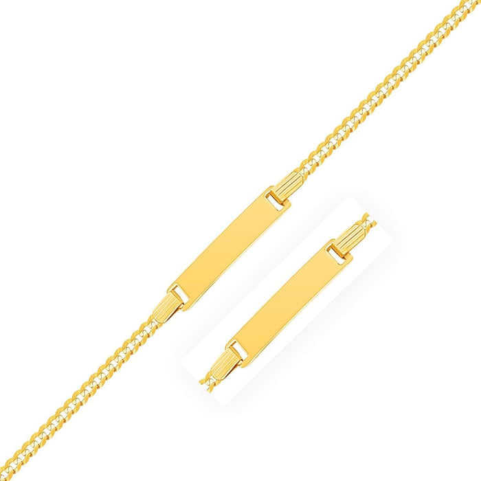 14k Yellow Gold Curb Link Style Children's ID Bracelet Bracelets Angelucci Jewelry   