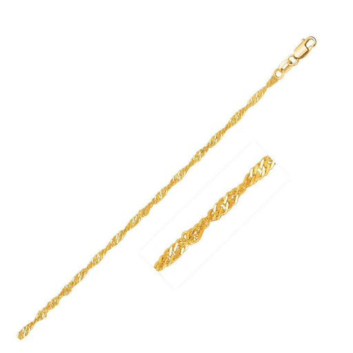 14k Yellow Gold Singapore Bracelet 1.7mm Bracelets Angelucci Jewelry   