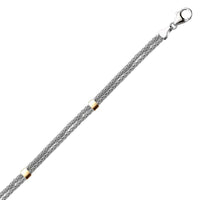 Thumbnail for Sterling Silver & 14k Yellow Double Wheat Bracelet Bracelets Angelucci Jewelry   
