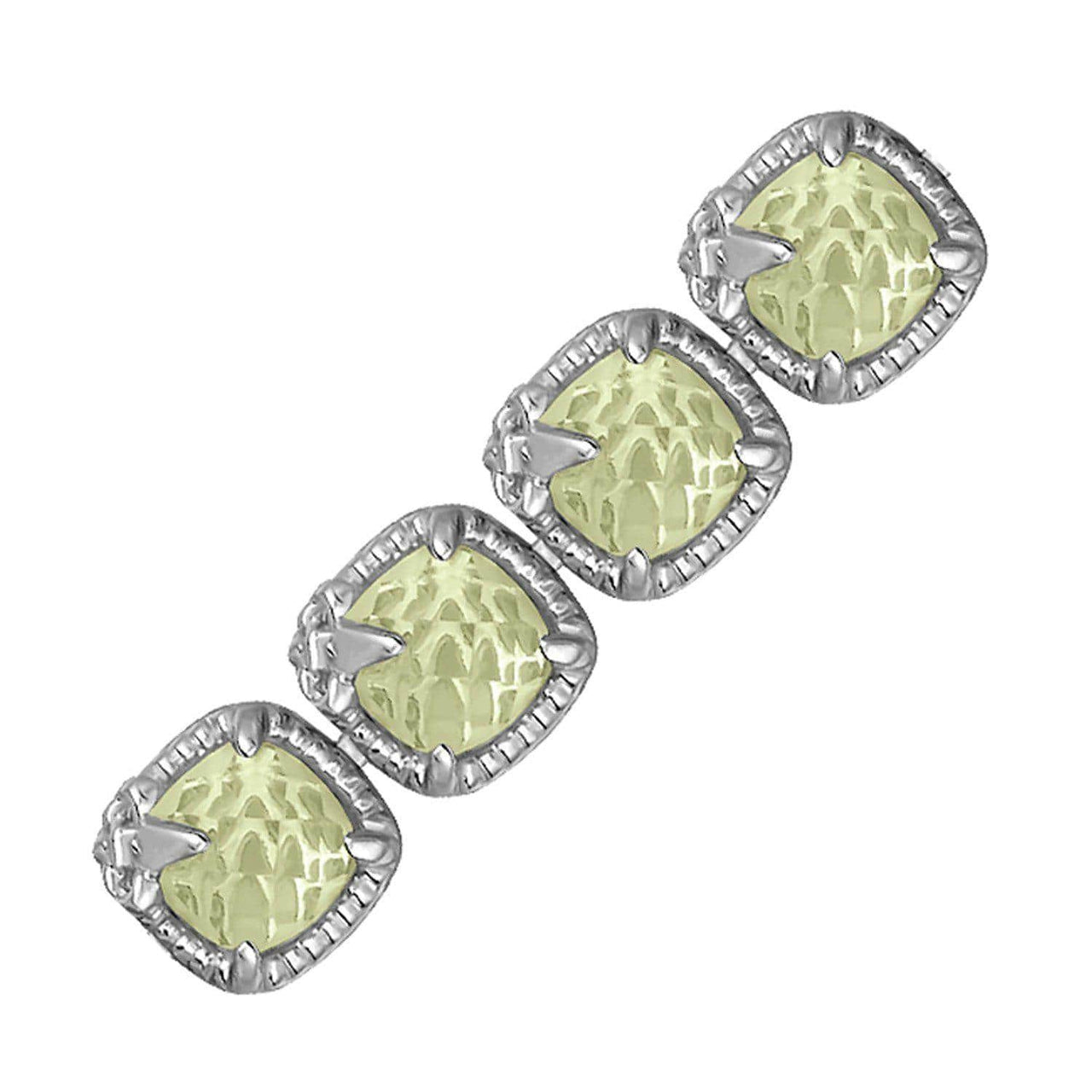 Sterling Silver Bracelet with Multi Gemstone Fleur De Lis Design Bracelets Angelucci Jewelry   