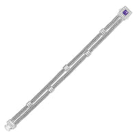 Thumbnail for Two Strand Woven Bracelet with Amethyst and White Sapphires in Sterling Silver Bracelets Angelucci Jewelry   