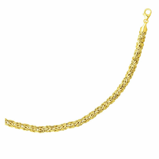 14k Yellow Gold Byzantine Link Shiny Bracelet Bracelets Angelucci Jewelry   