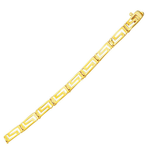 14k Yellow Gold Greek Fret Design Fancy Bracelet Bracelets Angelucci Jewelry   