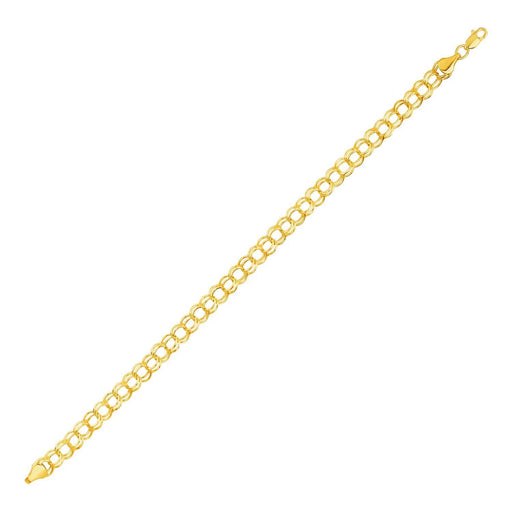 Double Interlocking Link Bracelet in 10k Yellow Gold Bracelets Angelucci Jewelry   