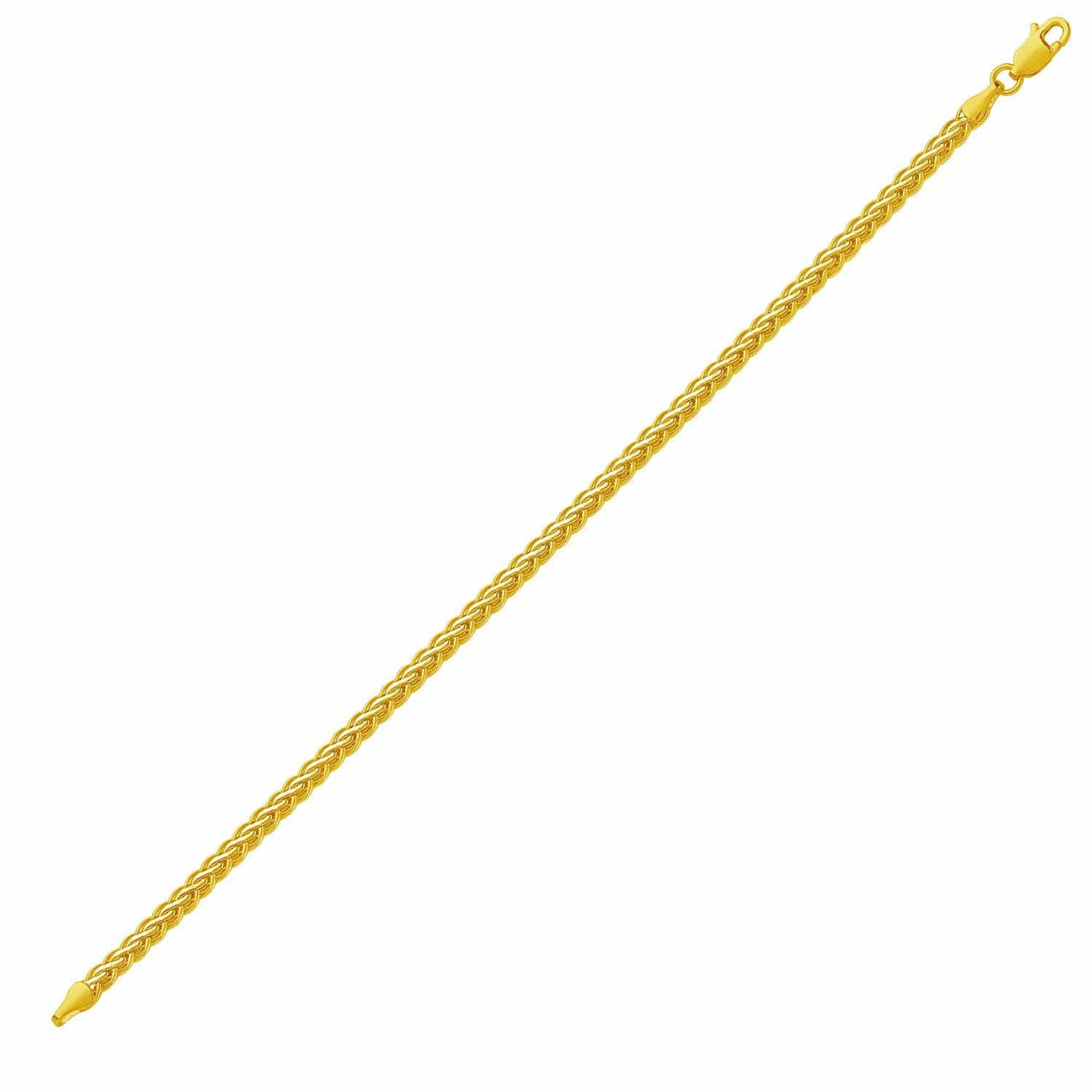 Fine Wheat Chain Bracelet in 10k Yellow Gold Bracelets Angelucci Jewelry   