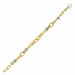 14k Two-Tone Gold Double Strand Textured Link Bracelet Bracelets Angelucci Jewelry   