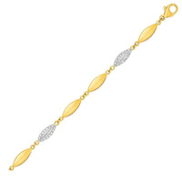 Thumbnail for 14k Yellow Gold and Diamond Marquise Motif Bracelet (1/5 cttw) Bracelets Angelucci Jewelry   