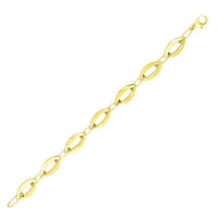 Thumbnail for 14k Yellow Gold Marquis and Oval Cable Chain Bracelet Bracelets Angelucci Jewelry   