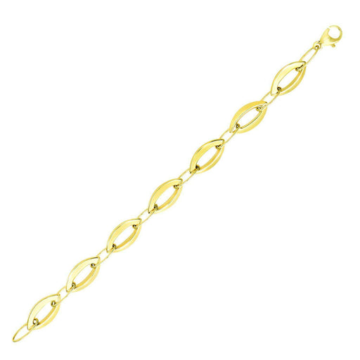 14k Yellow Gold Marquis and Oval Cable Chain Bracelet Bracelets Angelucci Jewelry   