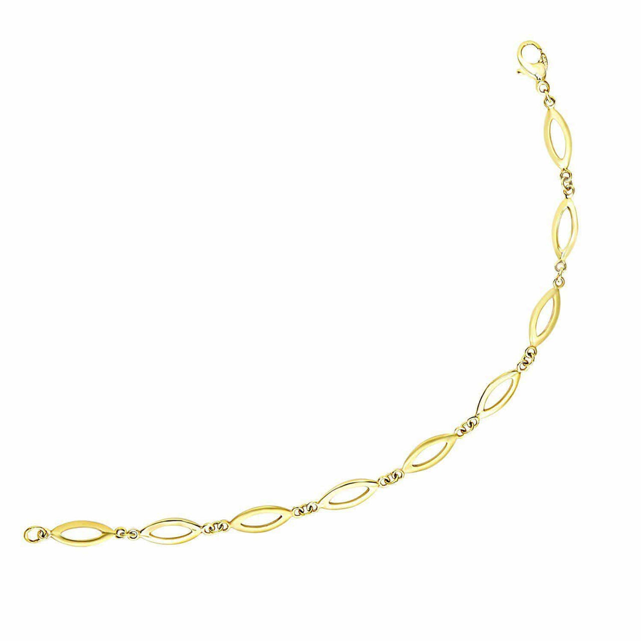 14k Yellow Gold Marquis and Tiny Ring Link Bracelet Bracelets Angelucci Jewelry   