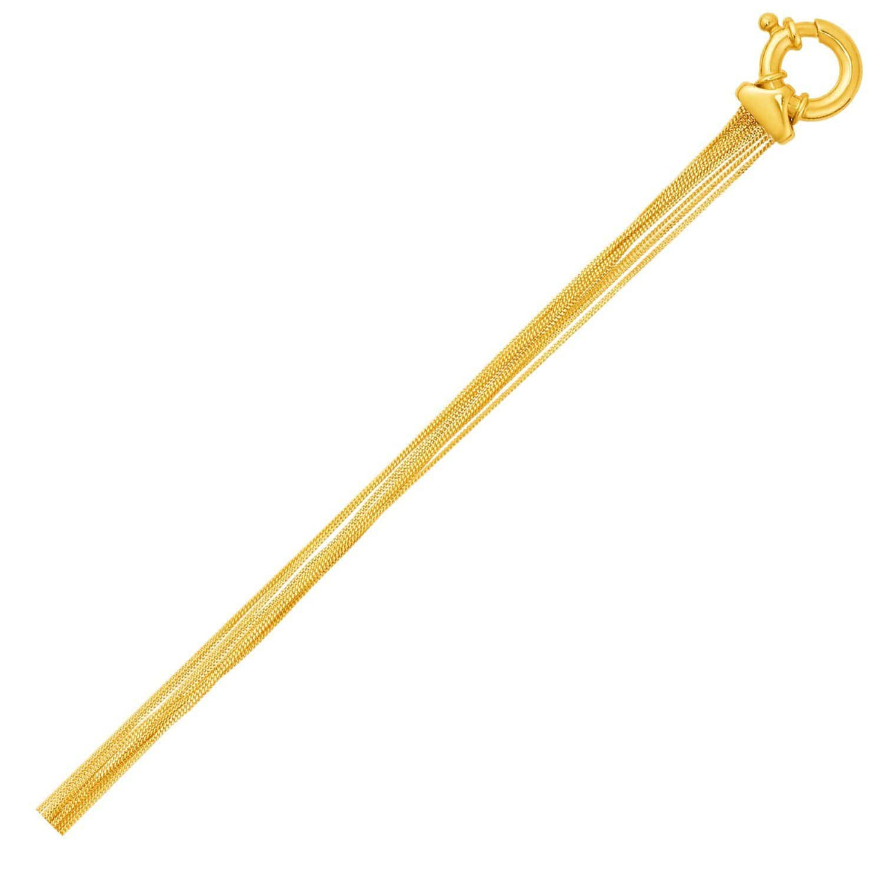 14k Yellow Gold Multi-Strand Comfort Curb Chain Bracelet Bracelets Angelucci Jewelry   