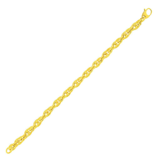 14k Yellow Gold Stylish Bracelet with Interlaced Oval Links Bracelets Angelucci Jewelry   