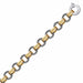 18k Yellow Gold and Sterling Silver Polished and Round Cable Chain Bracelet Bracelets Angelucci Jewelry   