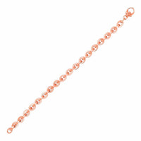 Thumbnail for Shiny Oval Link Bracelet in 14k Rose Gold Bracelets Angelucci Jewelry   