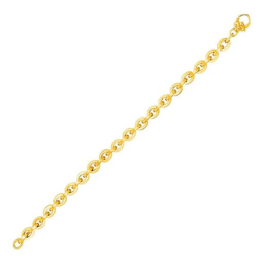 Shiny Oval Link Bracelet in 14k Yellow Gold Bracelets Angelucci Jewelry   