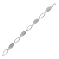 Thumbnail for Sterling Silver Marquis Motif Diamond Dust Link Bracelet Bracelets Angelucci Jewelry   