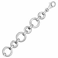 Thumbnail for Polished Round Link Bracelet in Sterling Silver Bracelets Angelucci Jewelry   